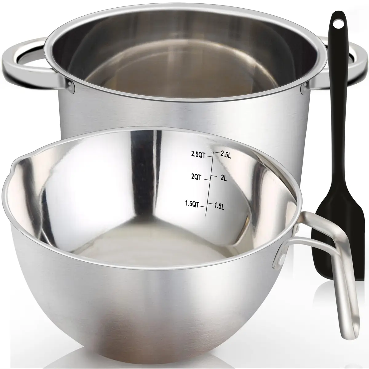 Marsheepy 2.3QT Double Boiler Melting Pot with 3.6QT Stainless Steel Pot | Food-Grade Steel, Easy to Use - main product image