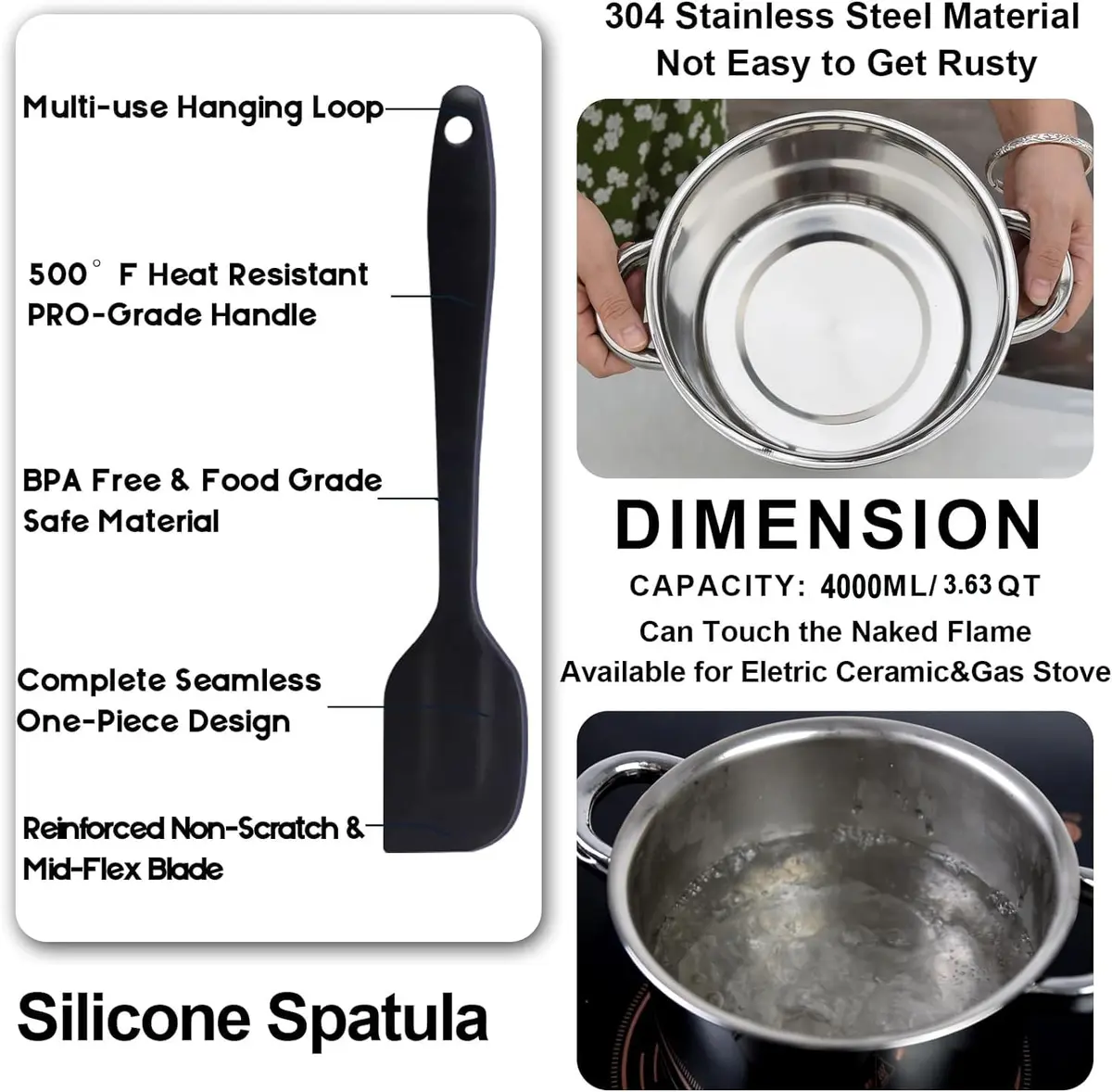 Marsheepy 2.3QT Double Boiler Melting Pot with 3.6QT Stainless Steel Pot | Food-Grade Steel, Easy to Use - view 6
