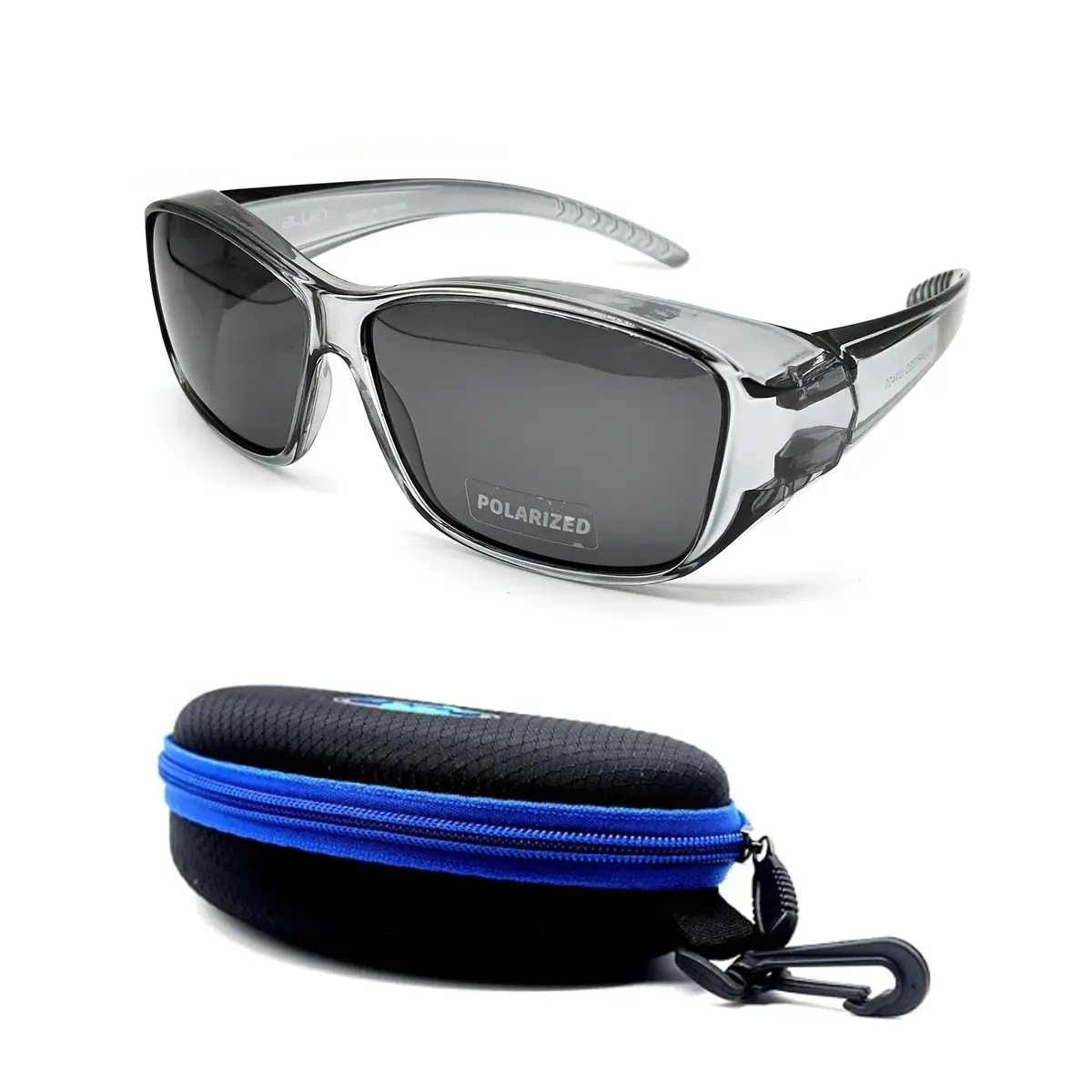 BLUE CUT Fit Over Polarized Sunglasses Light Grey | UV & Glare Block for Large Glasses - view 4