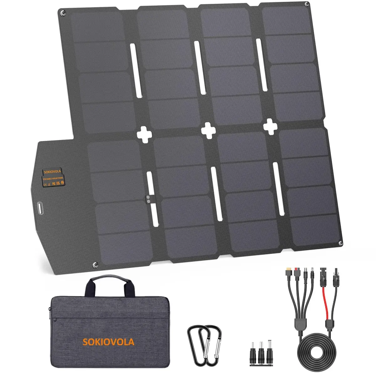 SOKIOVOLA 100W Foldable Solar Panel 18V | High-Efficiency ETFE Portable Charger for RVs & Outdoor Use - main product image