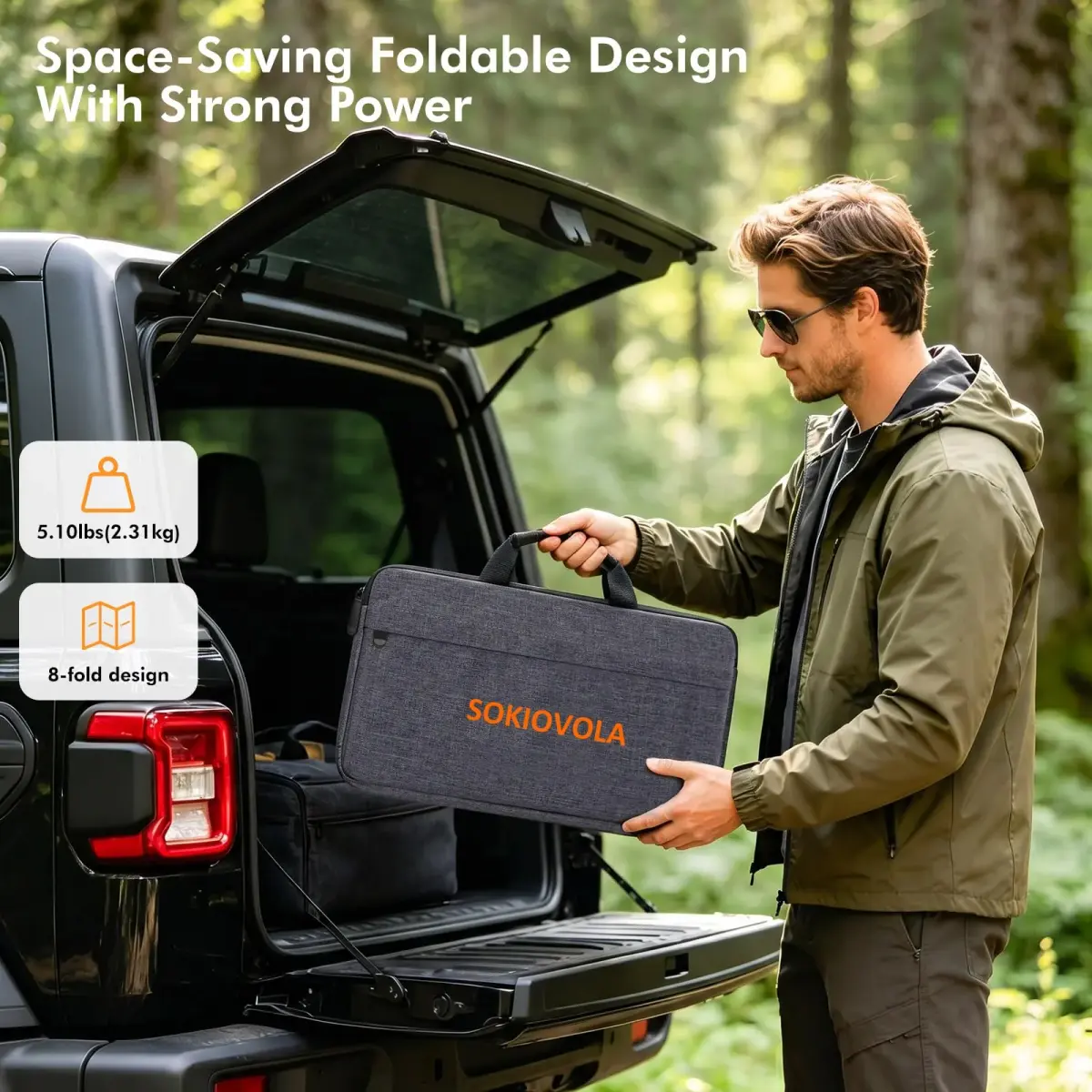 SOKIOVOLA 100W Foldable Solar Panel 18V | High-Efficiency ETFE Portable Charger for RVs & Outdoor Use - view 9