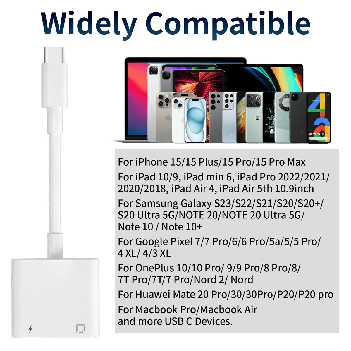 DESOFICON USB C to Ethernet Adapter 2 in 1 RJ45 LAN & Charging | Supports 100Mbps - view 5