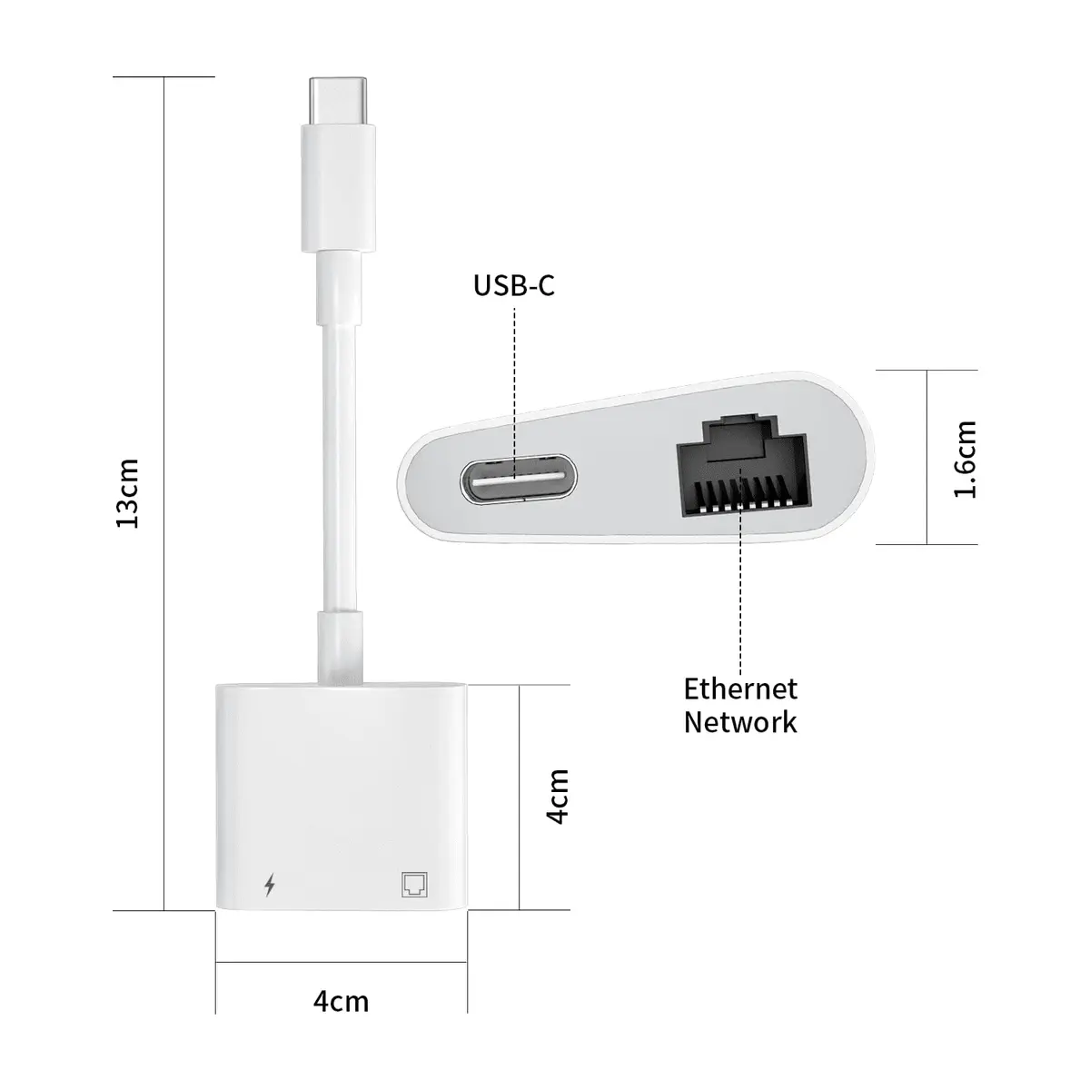 DESOFICON USB C to Ethernet Adapter 2 in 1 RJ45 LAN & Charging | Supports 100Mbps - view 8