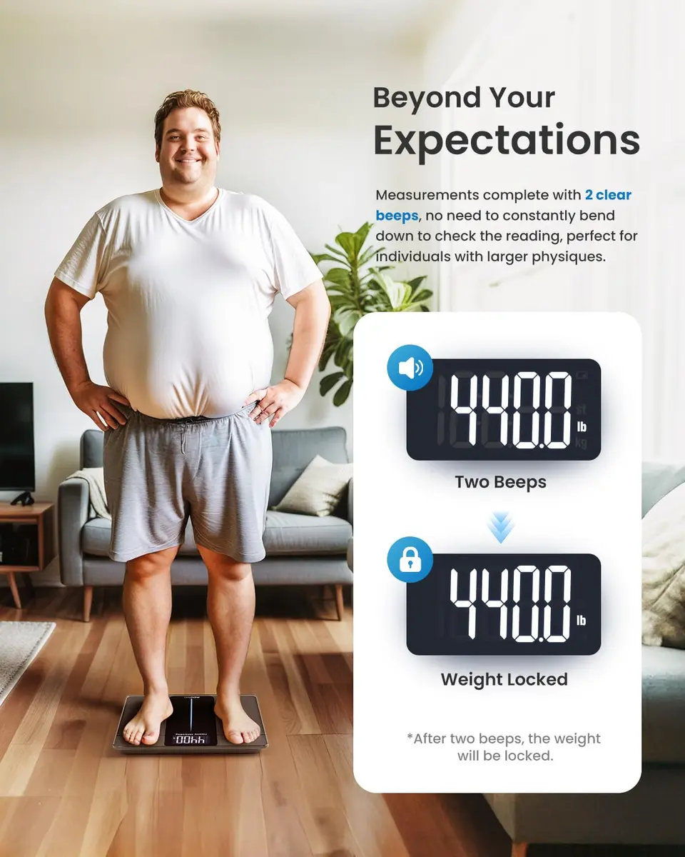 RENPHO 550lb Digital Body Weight Scale with Large LED Display & Extra-Wide Platform | FDA Approved - view 6
