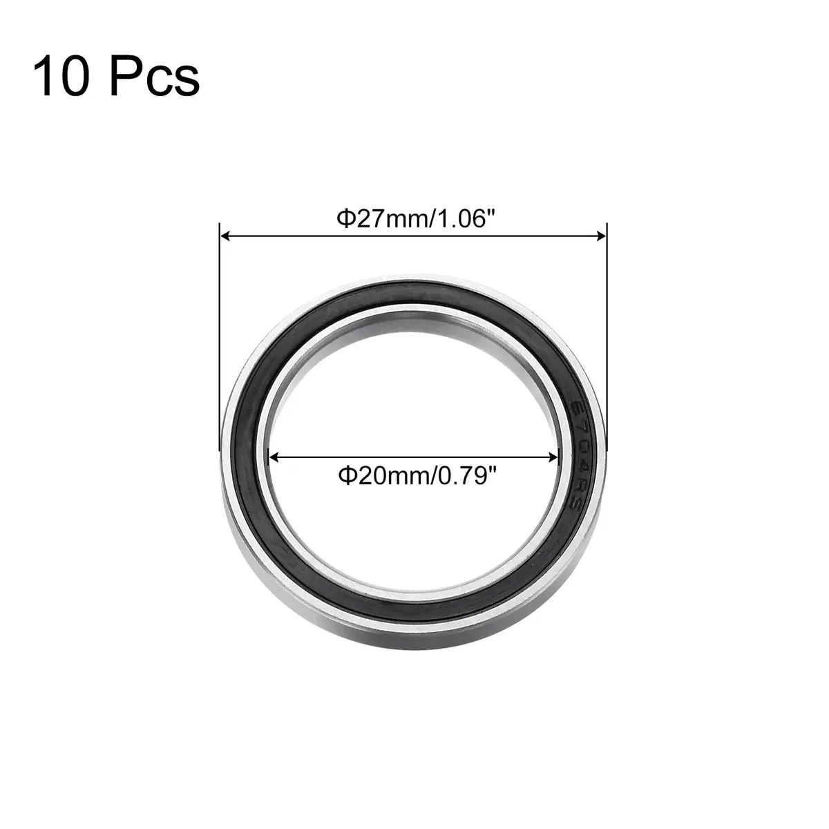 uxcell Deep Groove Ball Bearing 20mm x 27mm x 4mm | Double Sealed Chrome Steel Support - view 2