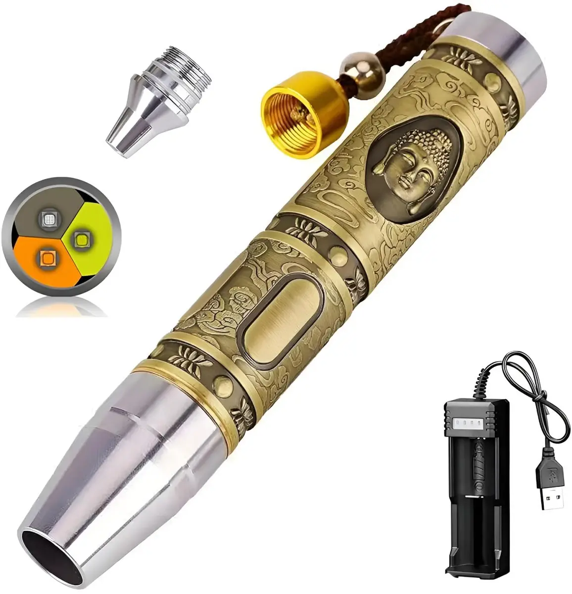 YZYOE Rechargeable Expert Jade Appraisal Flashlight 14.5 cm (5.7 inches) | Multi-Function LED Torch with UV Light - main product image