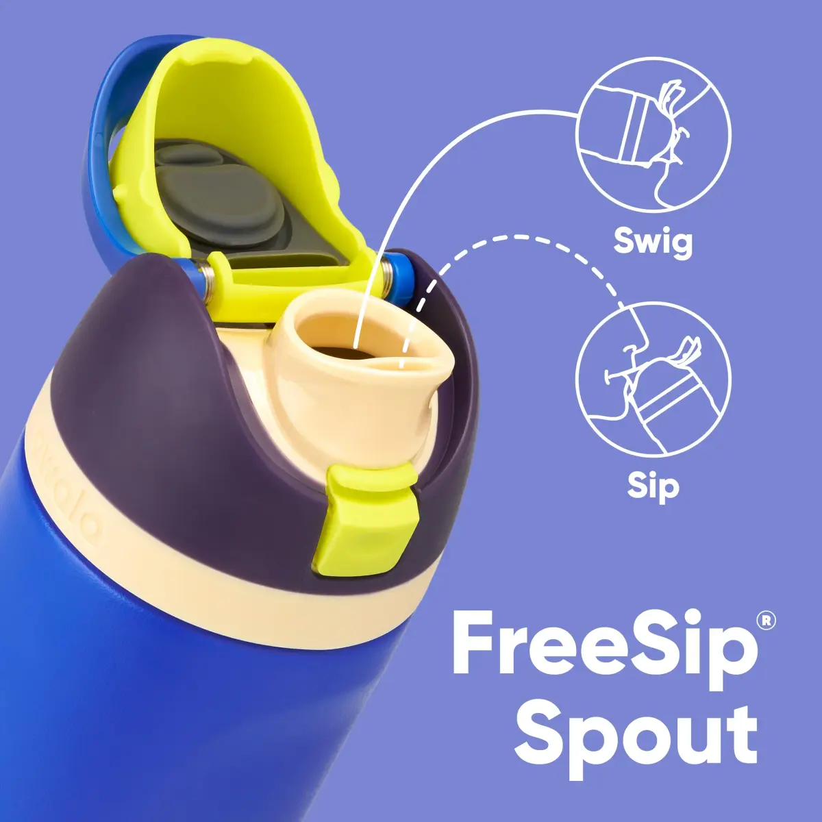 Owala FreeSip Kids Stainless Steel Water Bottle 16 oz Celestial Sphere | Insulated & Leak-Proof for Daily Use - view 2