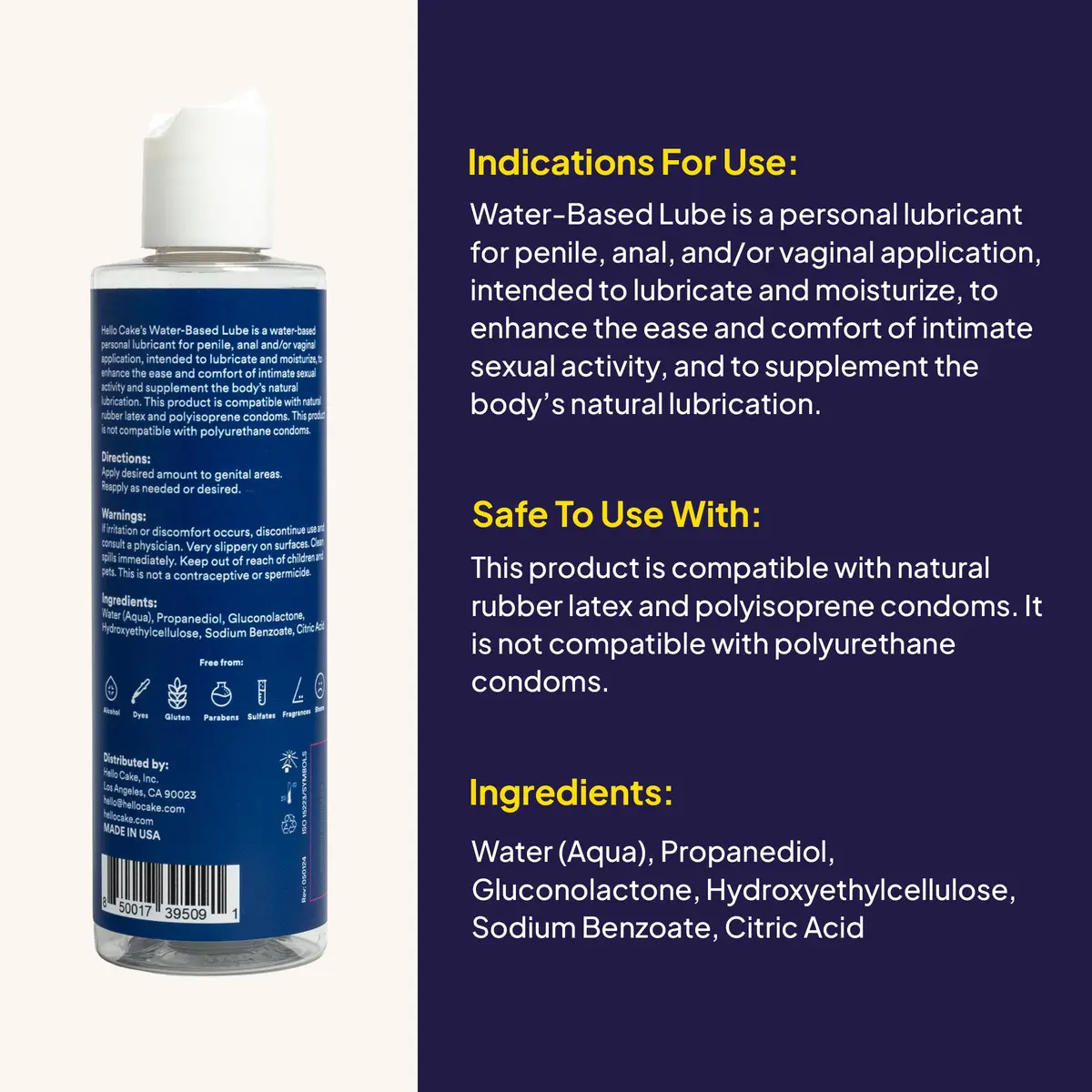 Cake Water-Based Personal Lubricant 8 fl oz | Hydrating, Non-Sticky, pH-Balanced - view 2
