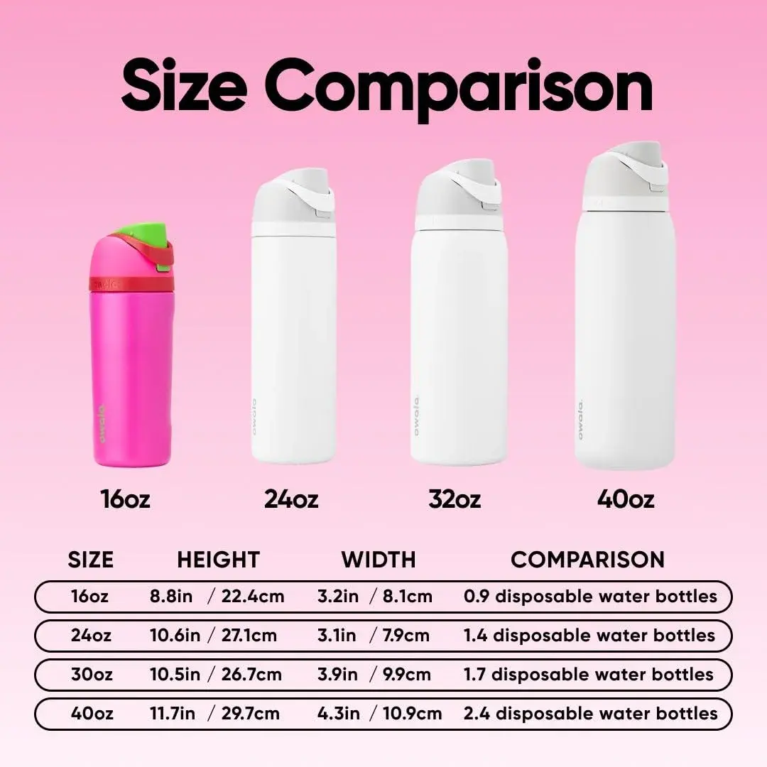 Owala FreeSip Kids Stainless Steel Water Bottle 16 oz All the Berries | Insulated & Leak-Proof for Active Kids - view 5