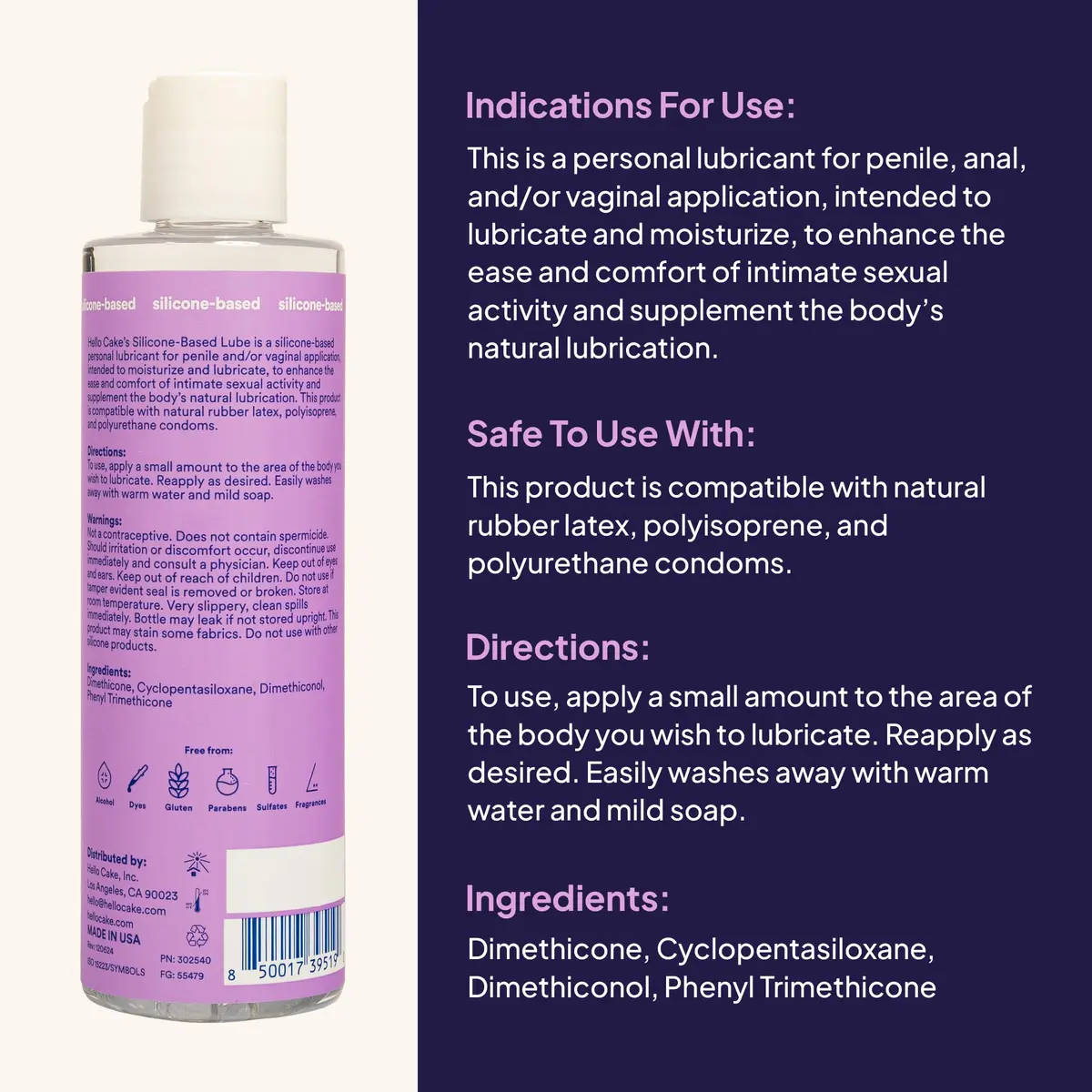 Cake Silicone-Based Personal Lubricant 8 Fl Oz | Ultra Slippery, Long-Lasting, Condom-Friendly - view 2