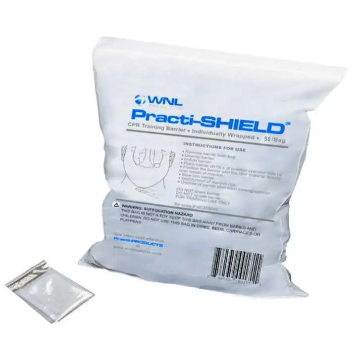 WNL Products WL3150IW CPR Manikin Shields, 50 Individually Wrapped - view 2