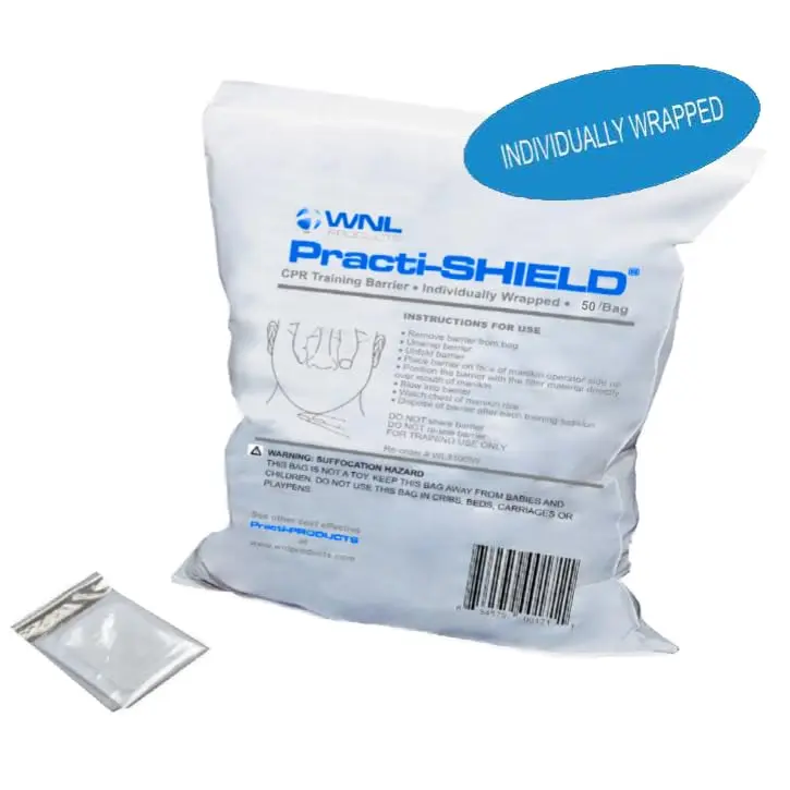WNL Products WL3150IW CPR Manikin Shields, 50 Individually Wrapped - view 4