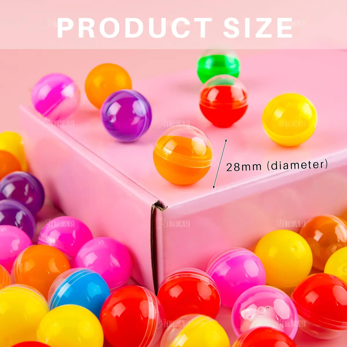 AUEAR 500 Pack Colorful Small Round Capsules 1.1 Inch Vending Machine Containers | Bulk Vending Machine Parts - view 2