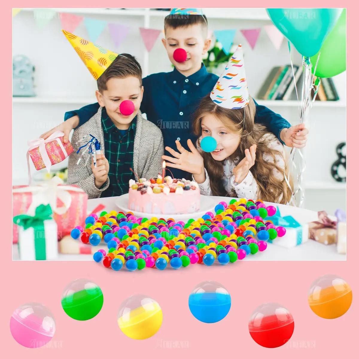 AUEAR 500 Pack Colorful Small Round Capsules 1.1 Inch Vending Machine Containers | Bulk Vending Machine Parts - view 4