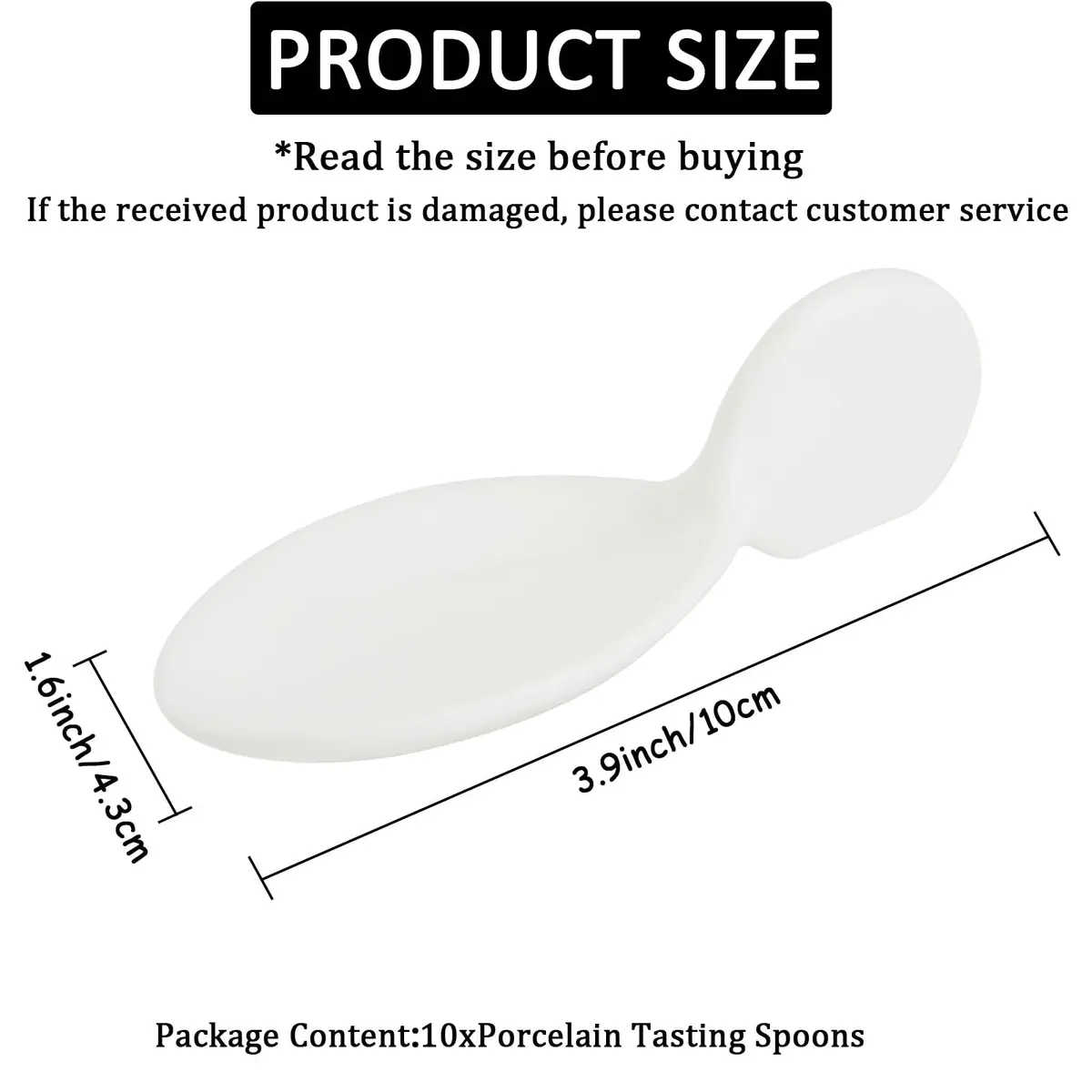 ULWSKY Porcelain Fish Shaped Tasting Spoons 10 cm (3.9 inches) - Set of 20 | Unique Appetizer Serving - view 4