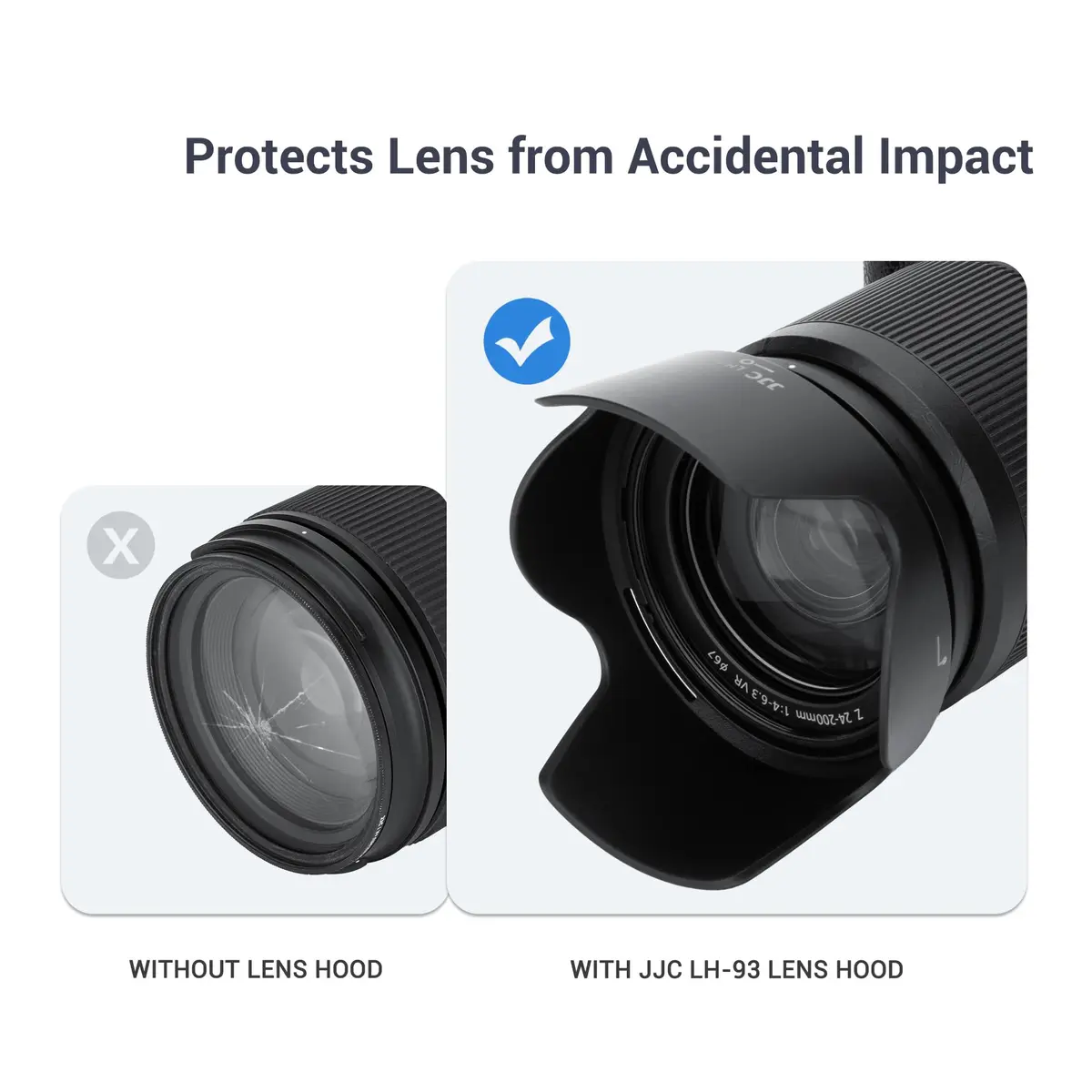 JJC Lens Hood for Nikon Nikkor Z 24-200mm f/4-6.3 VR, Reversible Bayonet Mount Shade, Replaces HB-93, 67mm Filter Compatible - view 5