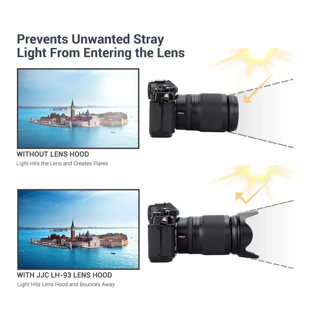 JJC Lens Hood for Nikon Nikkor Z 24-200mm f/4-6.3 VR, Reversible Bayonet Mount Shade, Replaces HB-93, 67mm Filter Compatible - view 3