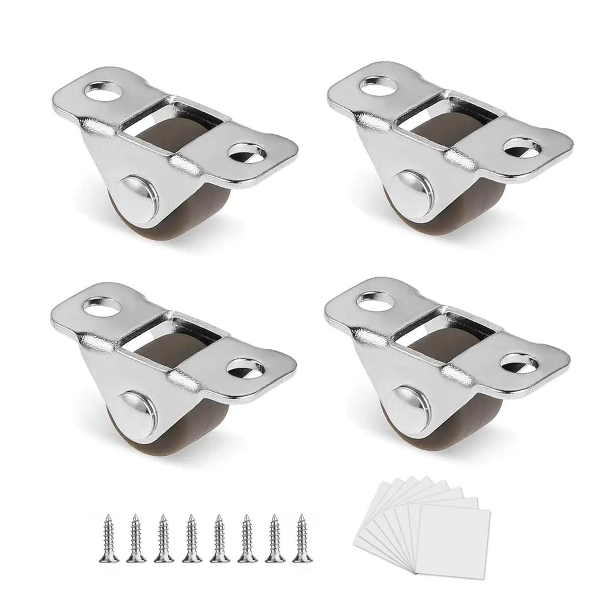 Luxinika 1/2 Inch Mini Rigid Caster Wheels Low Profile Set 4 | Easy DIY Mobility Solution - main product image