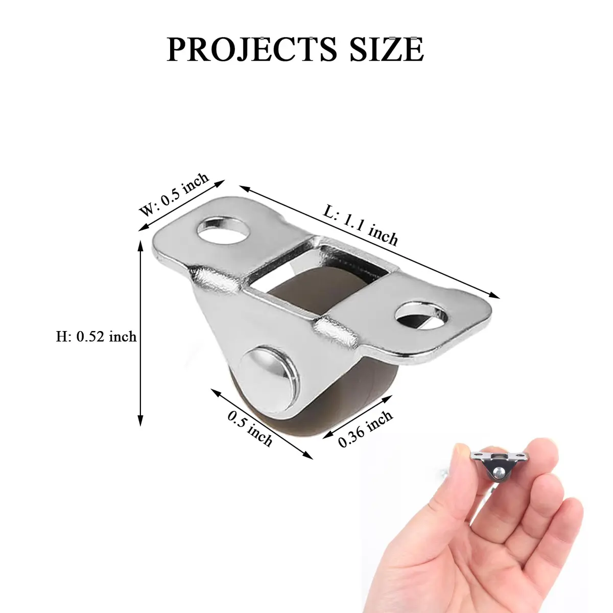 Luxinika 1/2 Inch Mini Rigid Caster Wheels | Low Profile Rubber Casters Set 16 - view 6