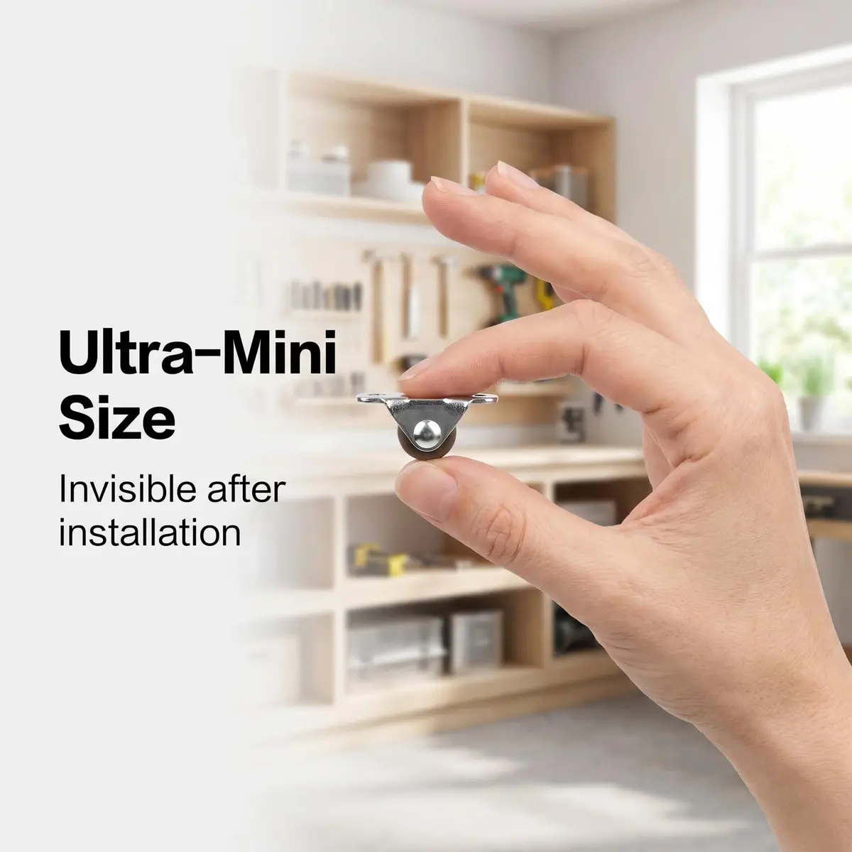 Luxinika 1/2 Inch Mini Rigid Caster Wheels | Low Profile Rubber Casters Set 16 - view 8