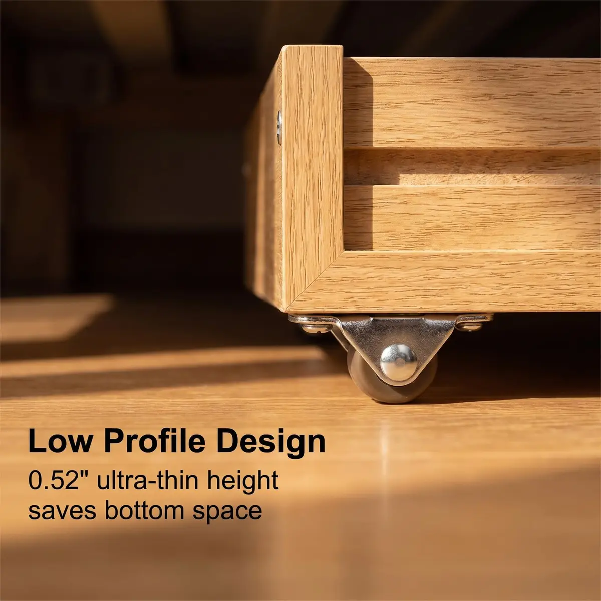 Luxinika 1/2 Inch Mini Rigid Caster Wheels | Low Profile Rubber Casters Set 16 - view 3