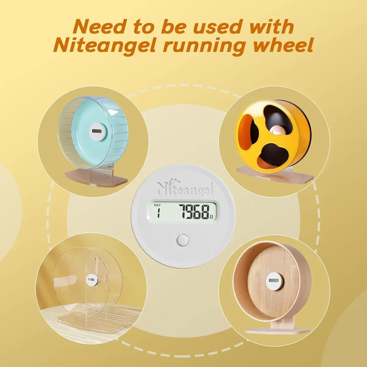 Niteangel Hamster Wheel Pedometer 8" | Accurate Exercise Tracking for Small Pets - view 2