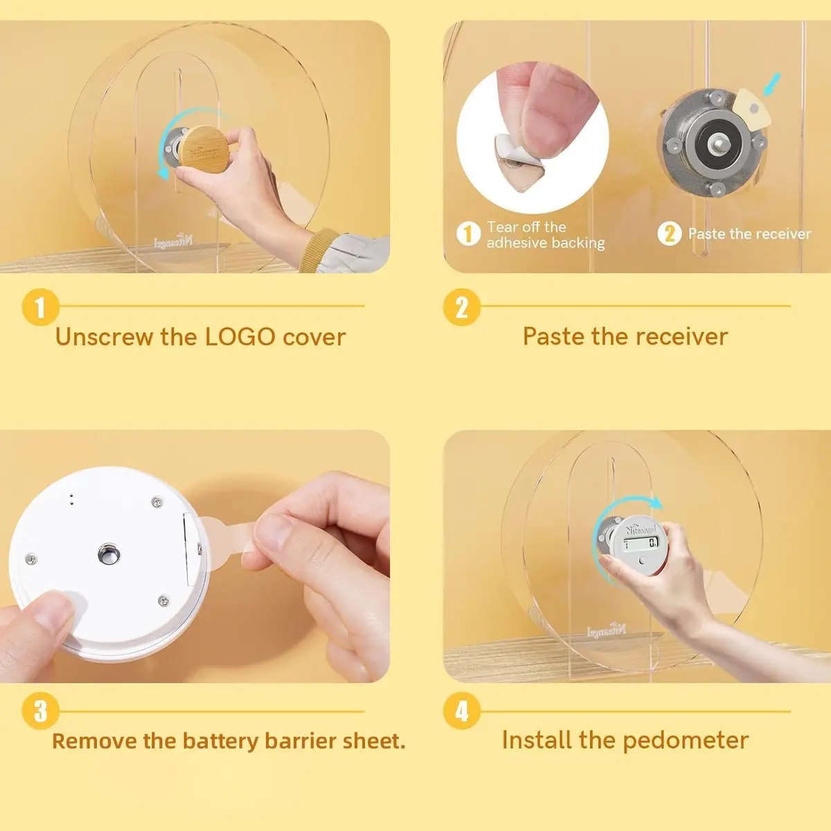Niteangel Hamster Wheel Pedometer 8" | Accurate Exercise Tracking for Small Pets - view 3