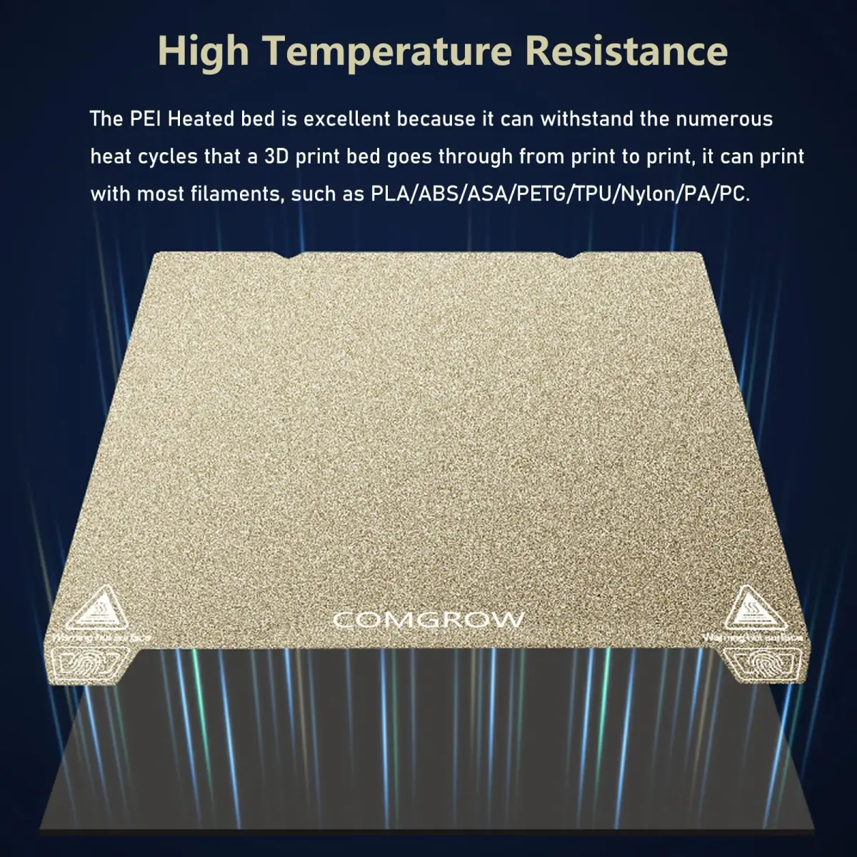 Comgrow PEI Spring Steel Build Plate 235x235mm | Textured Surface for Enhanced Adhesion - view 5