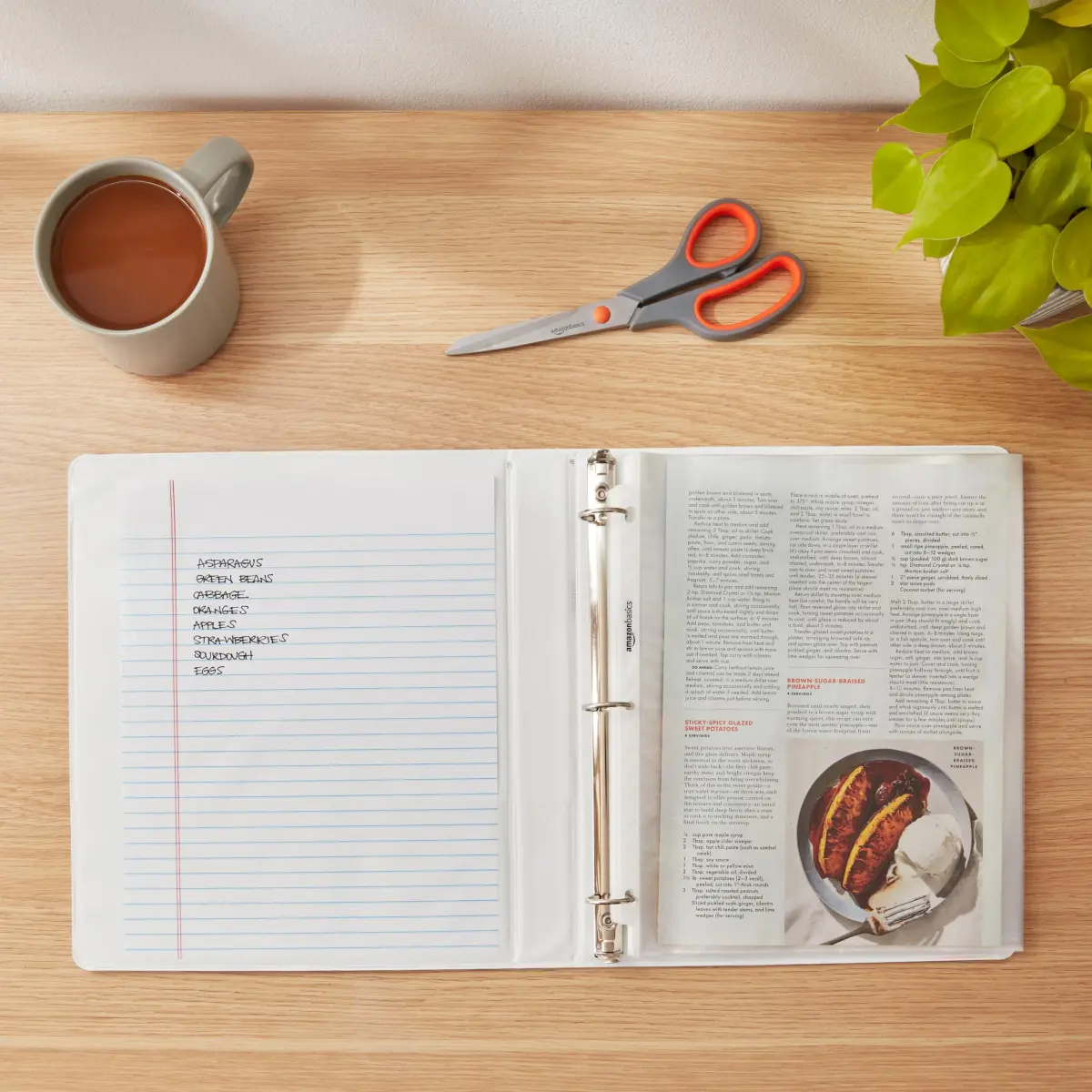 Amazon Basics 3-Ring Binder, 1-Inch, Customizable, White, 1-Pack | Holds 175 Sheets - view 2
