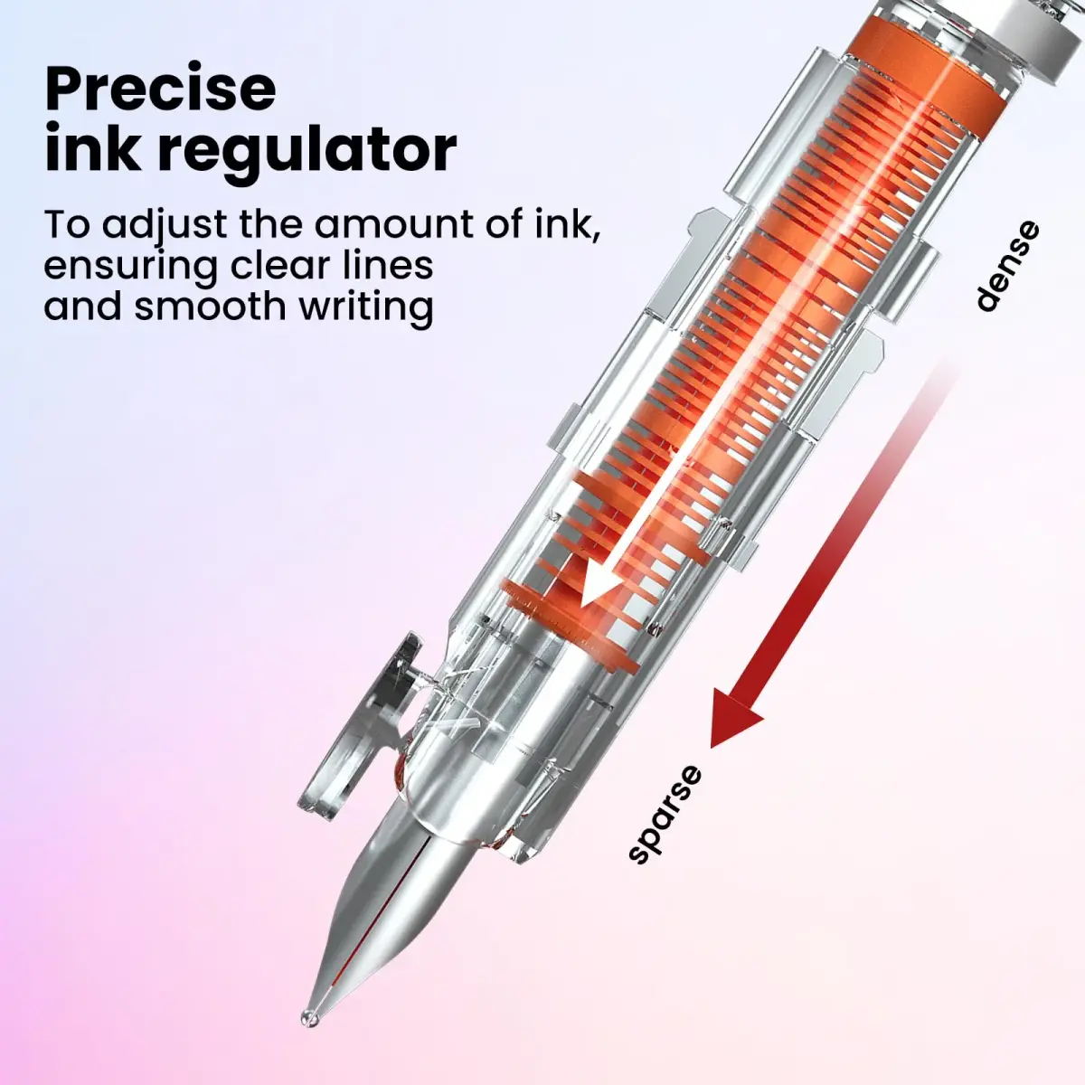 WRITECH Retractable Fountain Pen Fine Nib: Black Ink Set with 5 Cartridges | Smooth Writing for Calligraphy, Sketching, Journaling (Purple) - view 5