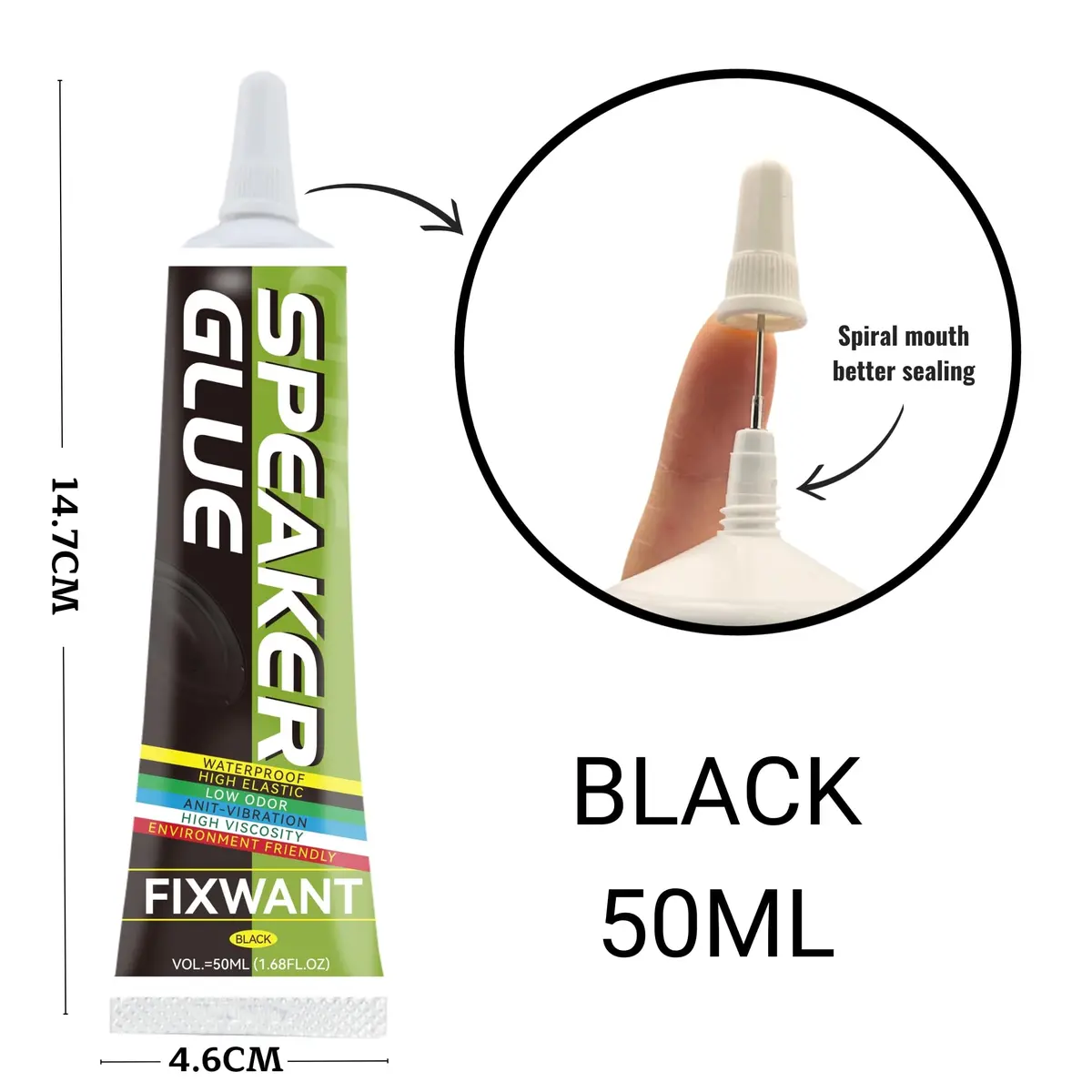 FIXWANT Loud Speaker Repair Glue 50ml (1.68 fl oz) 2-Pack | Strong Adhesive for Speaker Parts & More - view 4