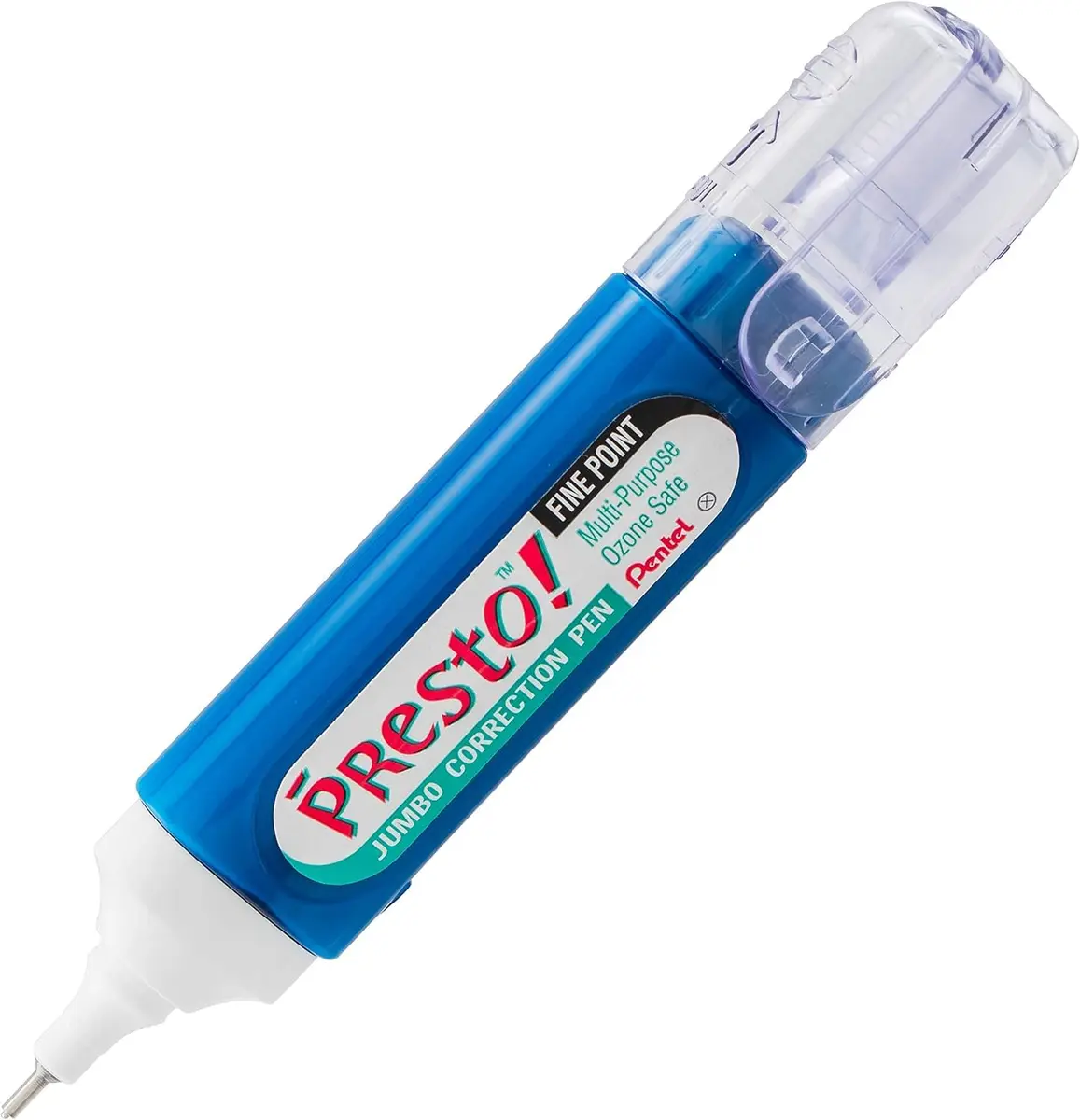 Pentel Presto! Jumbo Correction Pen 12ml (0.4 fl.oz.) 2-Pack | Fine Point Metal Tip for Smooth Ink Flow - view 2