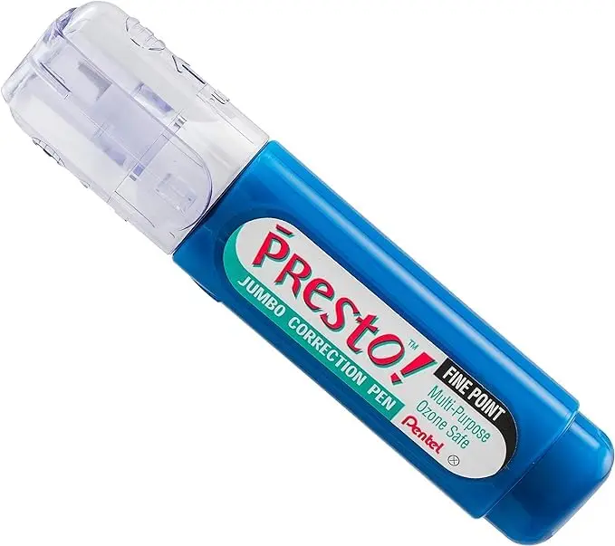 Pentel Presto! Jumbo Correction Pen 12ml (0.4 fl.oz.) 2-Pack | Fine Point Metal Tip for Smooth Ink Flow - view 4