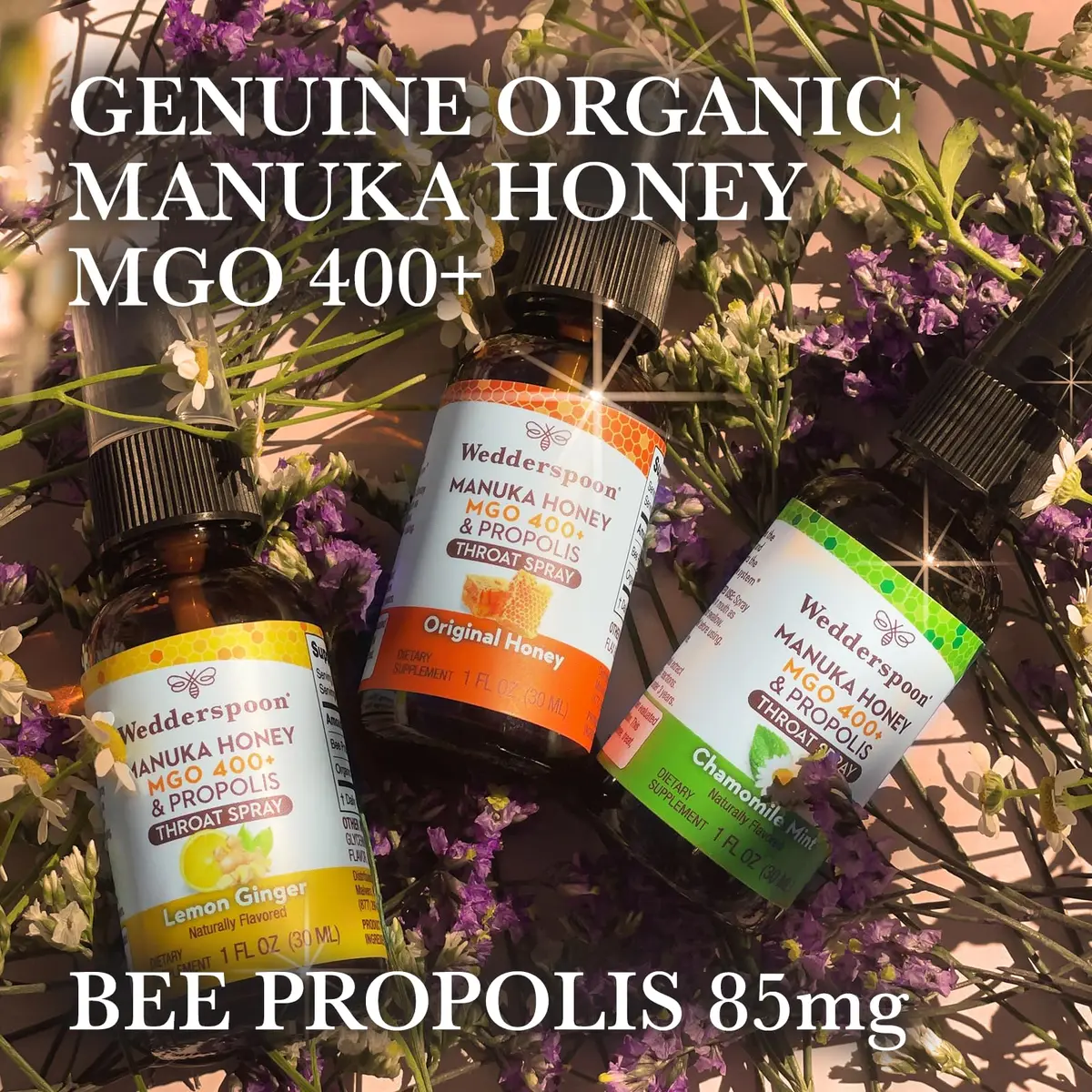 Wedderspoon Propolis & Manuka Honey Throat Spray, Chamomile & Mint, 1 Fl Oz | Natural Immune Support & Throat Relief - view 6