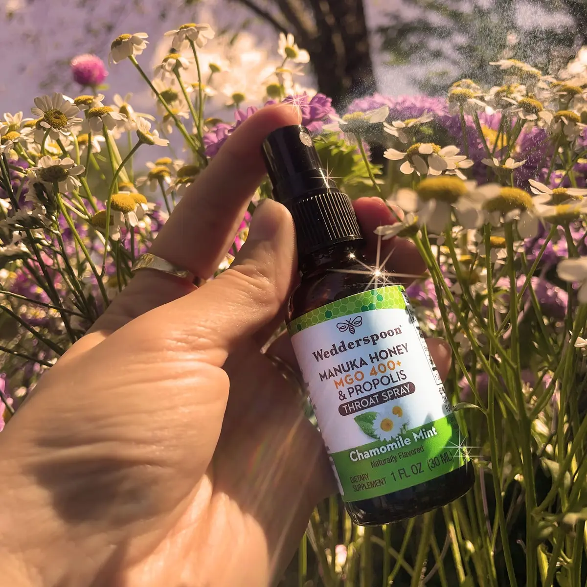 Wedderspoon Propolis & Manuka Honey Throat Spray, Chamomile & Mint, 1 Fl Oz | Natural Immune Support & Throat Relief - view 4