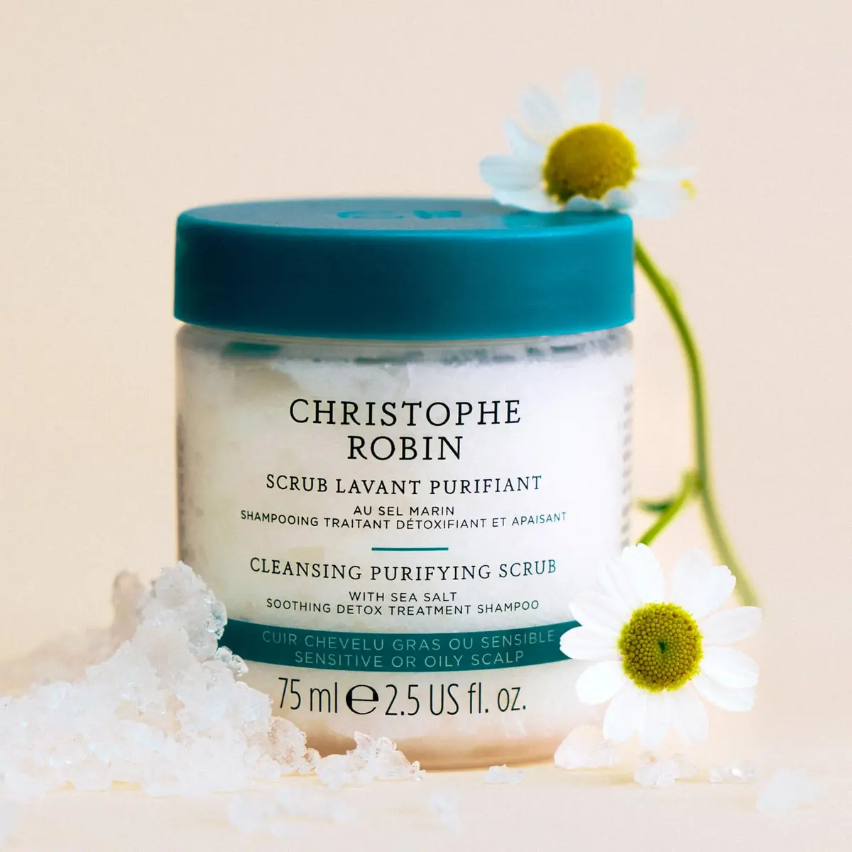 Christophe Robin Purifying Scalp Scrub with Sea Salt 2.5 fl oz | Detox & Purify for Sensitive & Oily Scalps - view 3