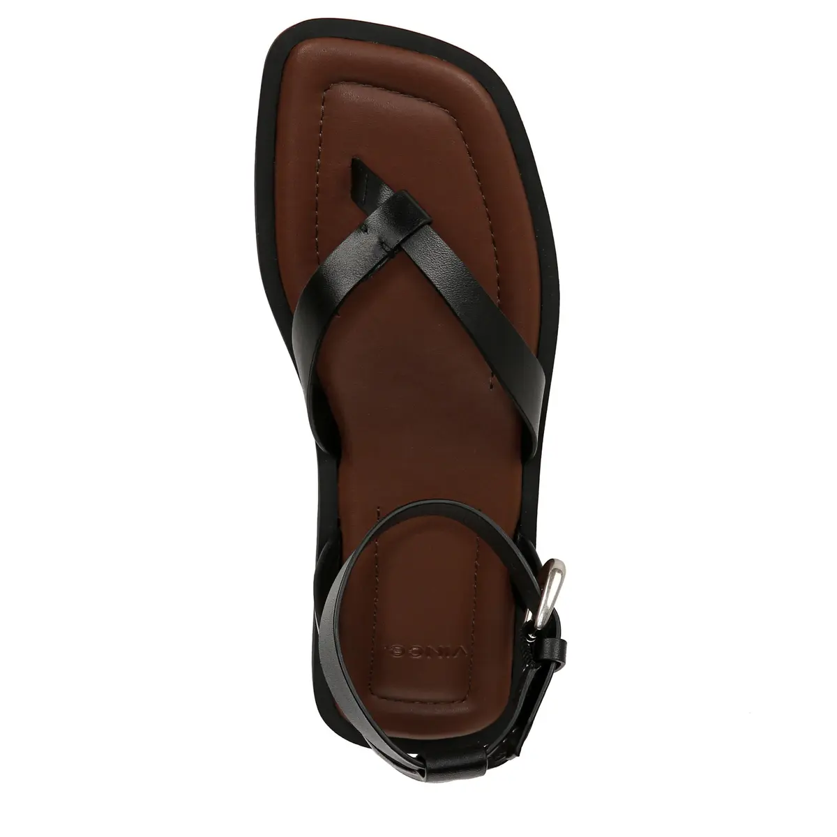 Vince Samuela Ankle Strap Sandals Black Leather 8.5 US | Flat Lug-Sole Casual Footwear - view 7