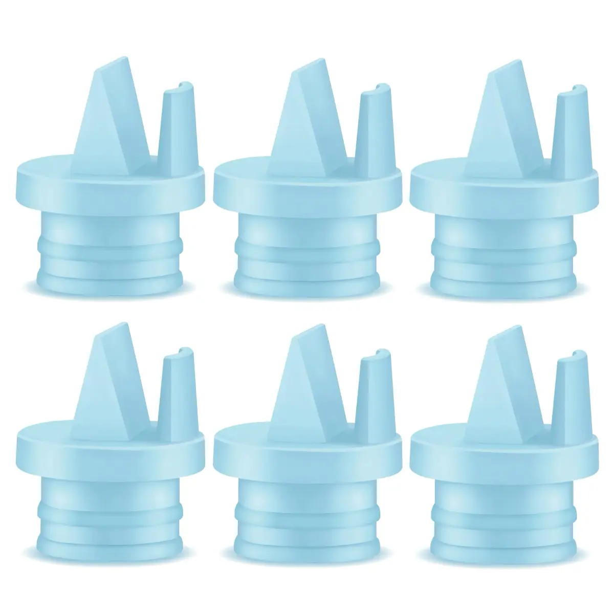 Maymom Duckbill Valves with Pull Tab for Spectra & Medela Pumps, 6 pc Blue | BPA-Free Silicone Replacement Parts - main product image