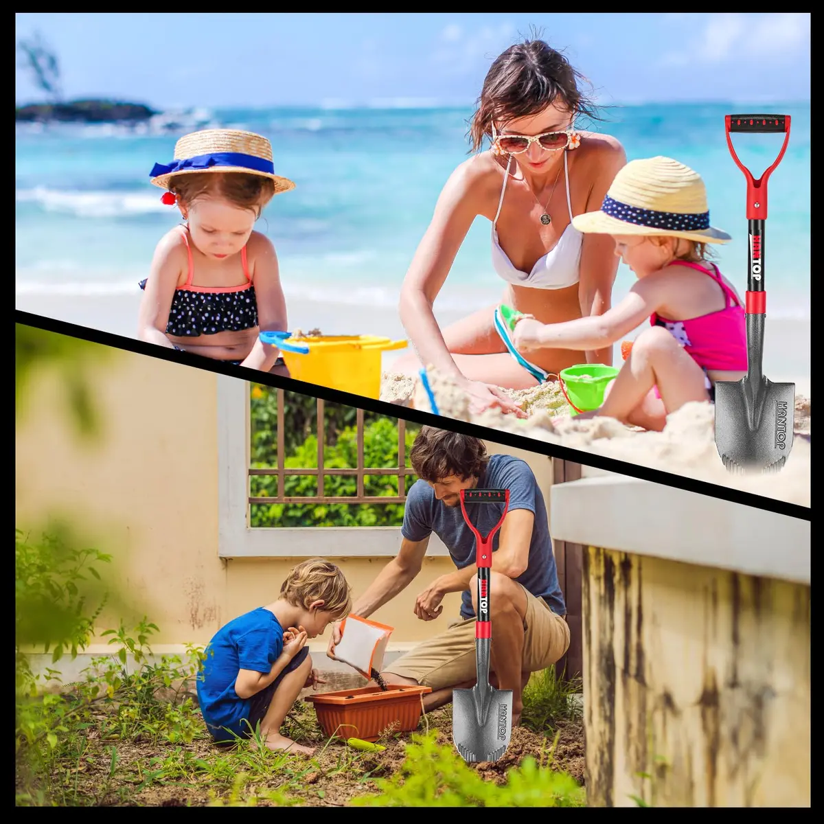 HANTOP Small Garden Digging Shovel 28 inches | Sharp Blade, Non-slip Grip, Durable Fiberglass Handle - view 6