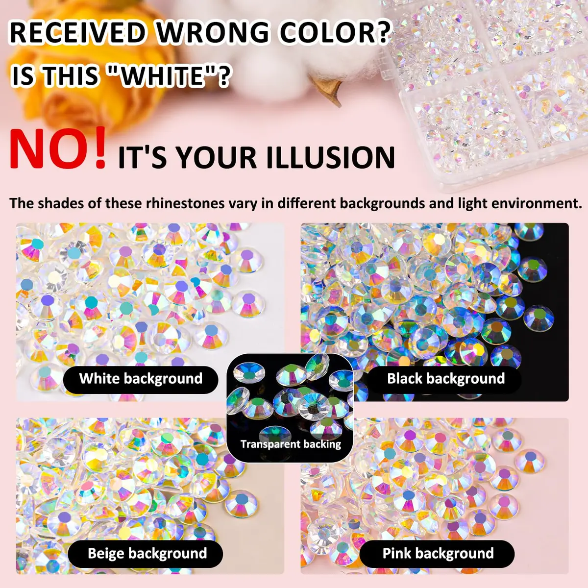 TINKRSTUFF Resin Jelly Rhinestones 16,000 pcs | AB Flatback Gems for Nail Art & Crafts - view 7