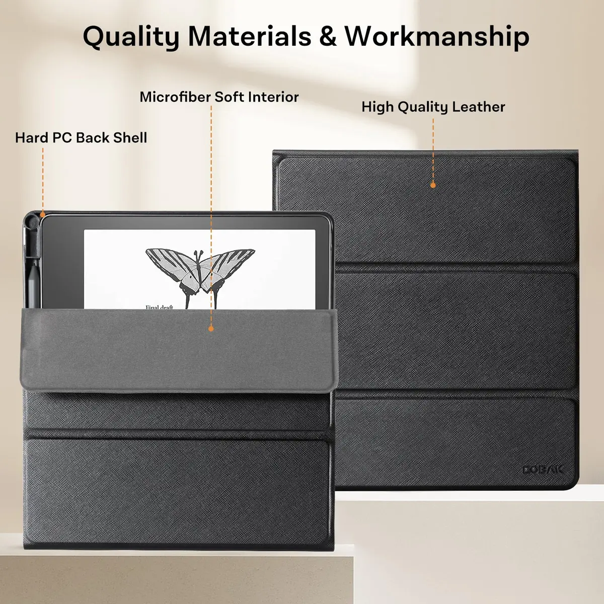 CoBak Stand Case for Kindle Scribe 10.2 Inch (25.9cm) | Premium PU Leather Folio with Pen Holder & Auto Sleep/Wake - view 6