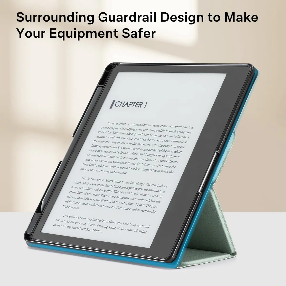CoBak Sage Green Stand Case for Kindle Scribe 10.2 Inch (25.9 cm) | Premium Folio Leather Cover with Pen Holder & Auto Sleep/Wake - view 4