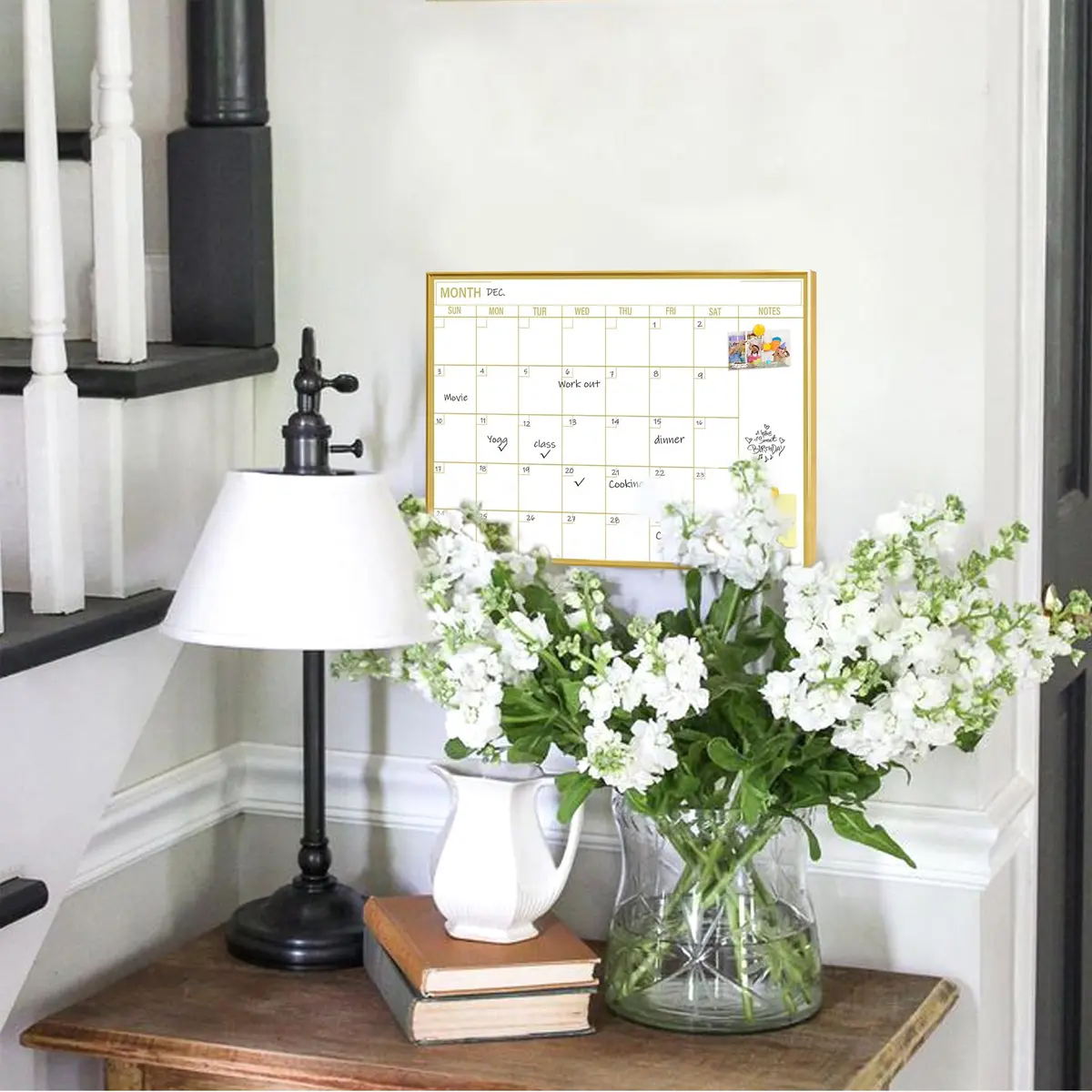 Marribol Golden Monthly Dry Erase Calendar Whiteboard 16"x12" | Magnetic Wall Planner - view 5