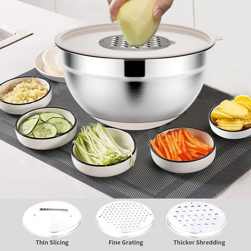 Rottay Stainless Steel Mixing Bowls Set 6pcs with Airtight Lids | Space-Saving, Durable & Dishwasher Safe - view 3