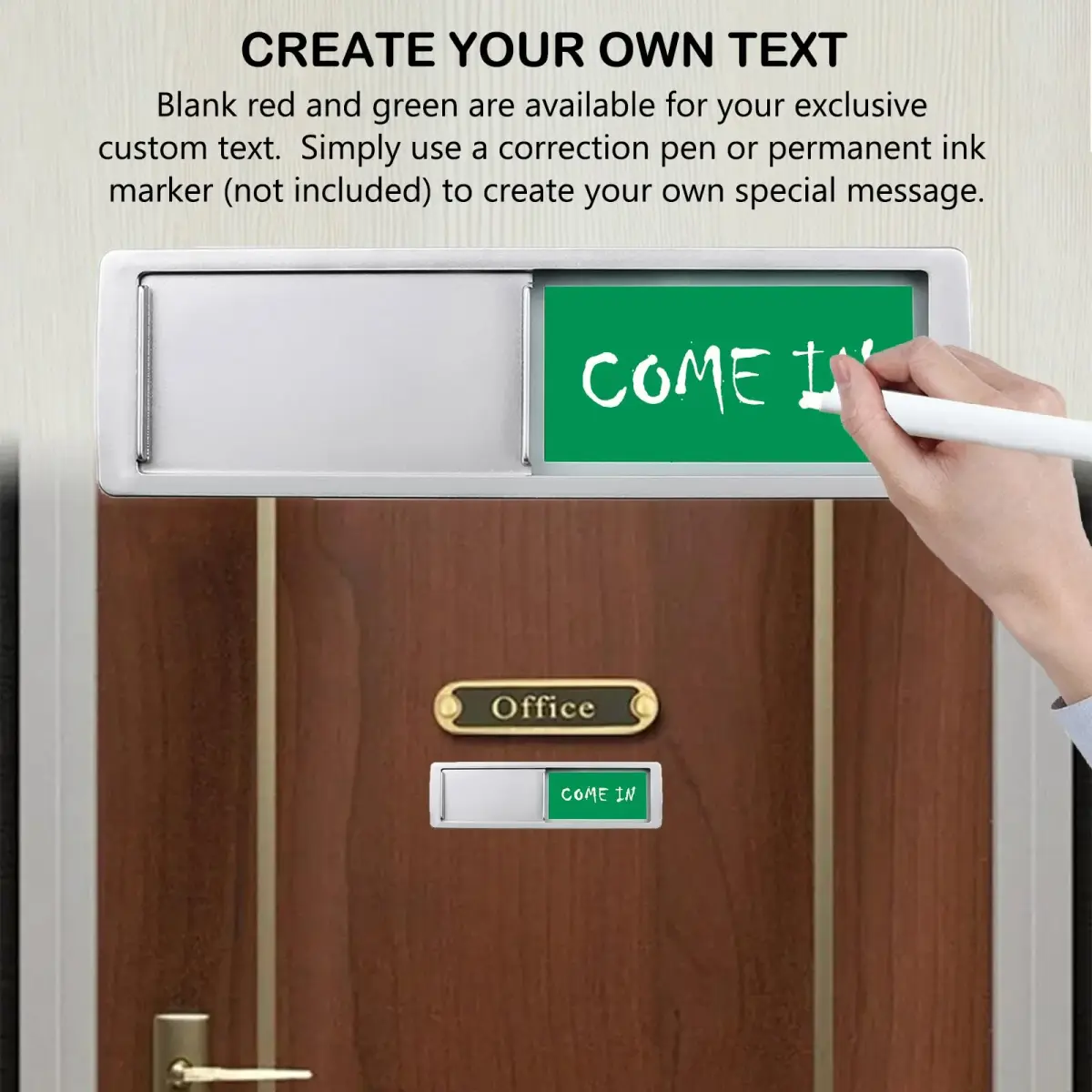 LoYinLo Privacy Door Sign Slider 7" x 2" | Blank Office Sign for Vacant Occupied, Do Not Disturb - view 5