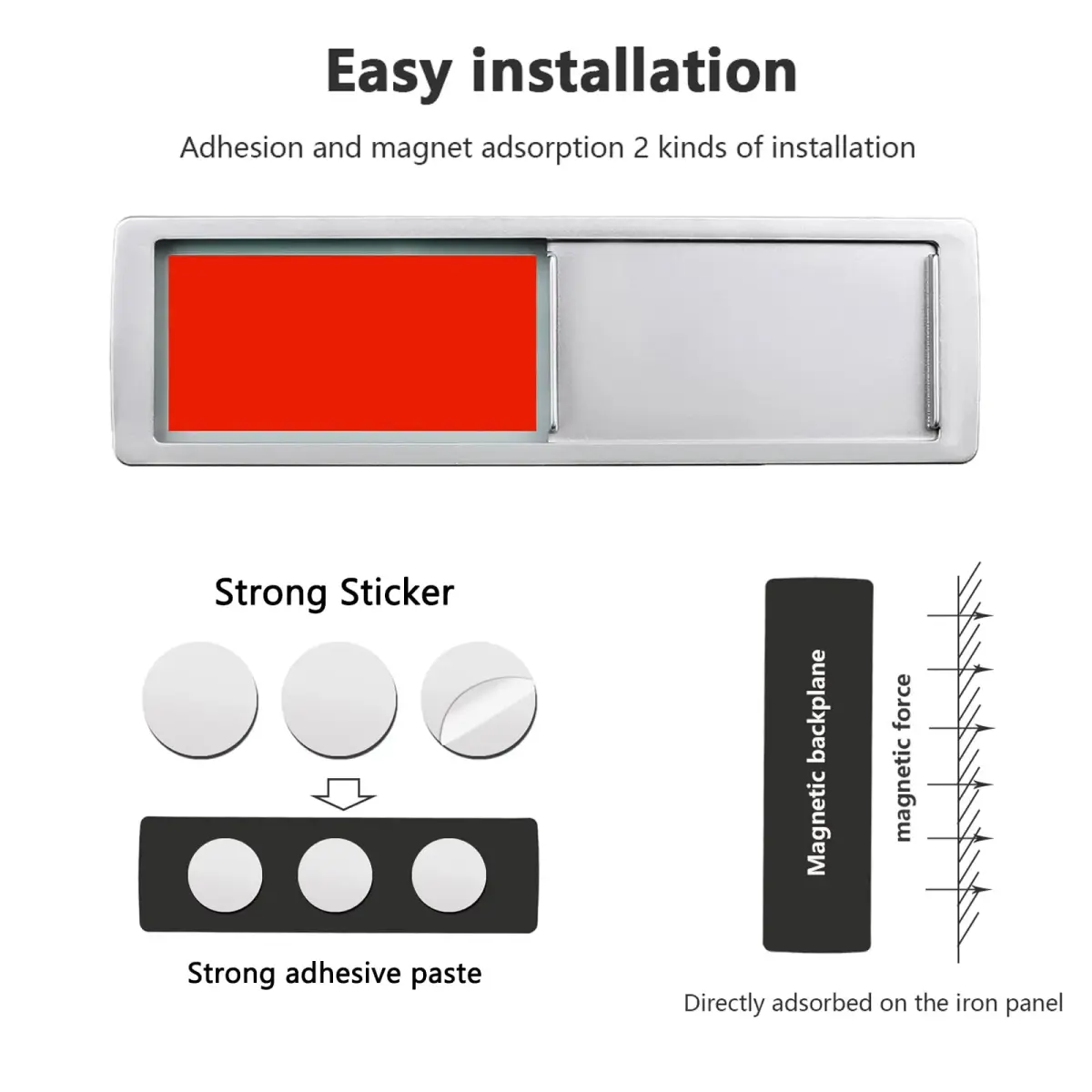 LoYinLo Privacy Door Sign Slider 7" x 2" | Blank Office Sign for Vacant Occupied, Do Not Disturb - view 2