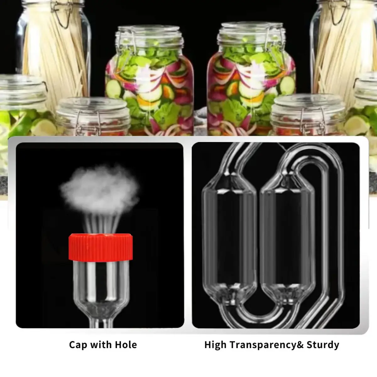 Zazolyne Transparent Brewing Airlock 2 Pack with Stoppers & Grommets | Twin Bubble Fermenting Kit - view 5