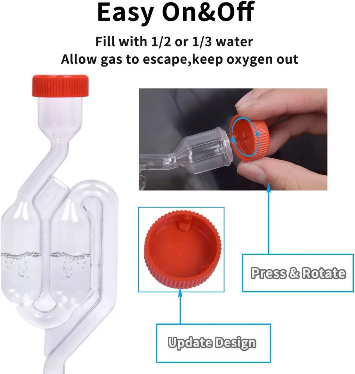 Zazolyne Transparent Brewing Airlock 2 Pack with Stoppers & Grommets | Twin Bubble Fermenting Kit - view 3