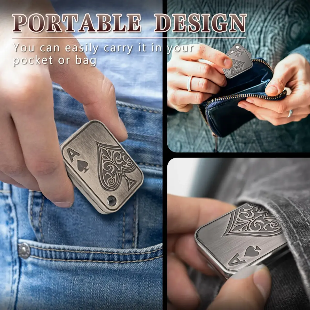 D.G.PLAYER Ace Poker Magnetic Fidget Slider 70g (2.5oz) | Stress Relief Toy with PTFE Pads - view 5