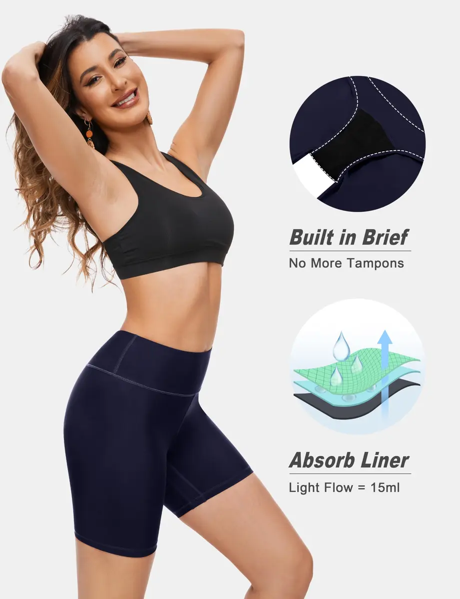 Leovqn Period Swimwear Boyshorts Blue Small | Leakproof UV 50+ for Indian Waters - view 3